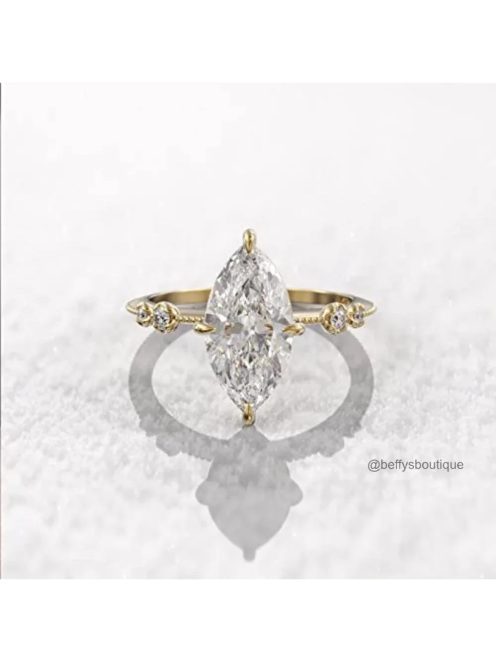 925 Silver Plated Gold Oval Cut Solitaire CZ Engagement Ring